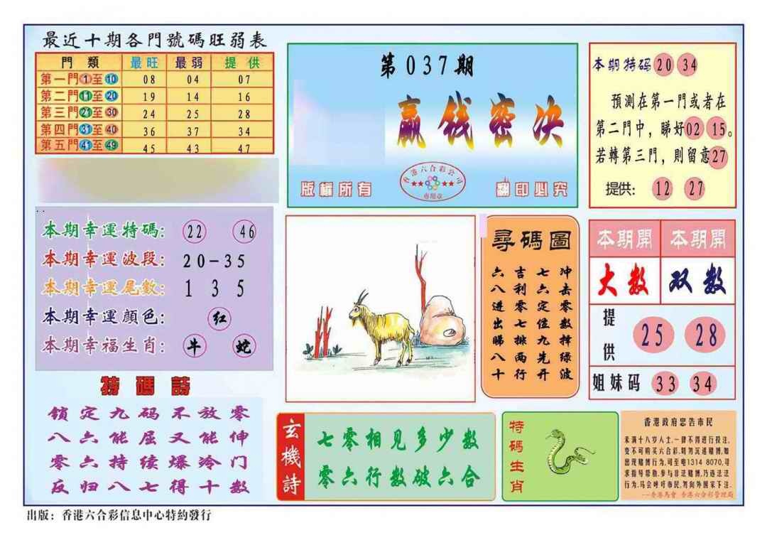 037期马经赢钱密决(新图推荐)[图]